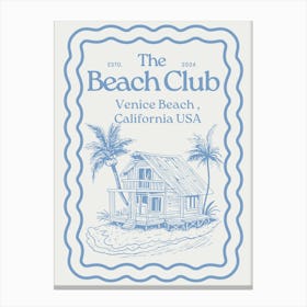 The Beach Club | Venice Beach California Travel | Coastal Tropical Beachy Canvas Print