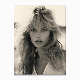 Black And White Photograph Of Brigitte Bardot 2 Canvas Print