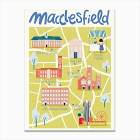 Macclesfield Map Illustration Canvas Print