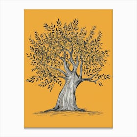 Olive Tree Minimalistic Drawing 2 Canvas Print