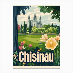 Aihrgdesign A Classic 1960s Travel Poster For Chisinau Canvas Print