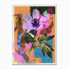 Anemone 2 Neon Flower Collage Canvas Print