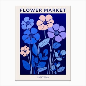 Blue Flower Market Poster Lantana 1 Canvas Print