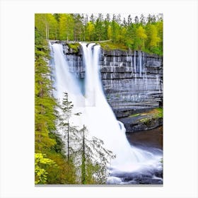 Jägala Waterfall, Estonia Majestic, Beautiful & Classic (2) Canvas Print