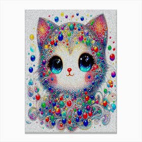 Kitty With Bubbles, Pastel Whispers Canvas Print
