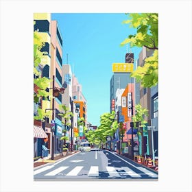 Akihabara Tokyo 3 Colourful Illustration Canvas Print