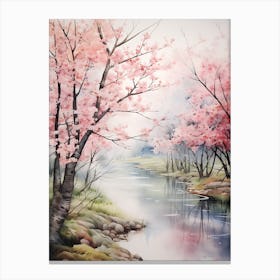 Beautiful Watercolor Cherry Blossom 6 Canvas Print