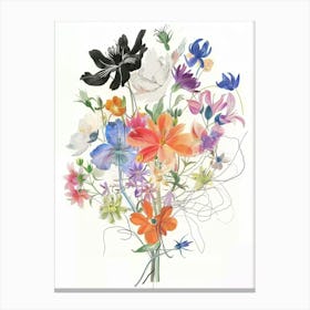 Nigella 5 Collage Flower Bouquet Canvas Print