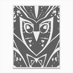 Abstract Owl Two Tone Greyscale 2 Canvas Print