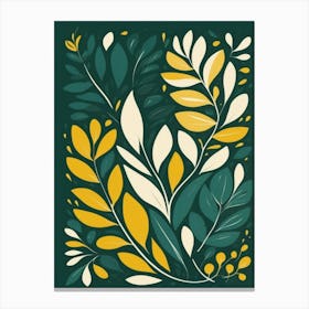 Abstract yellow and green Leaves Canvas Print