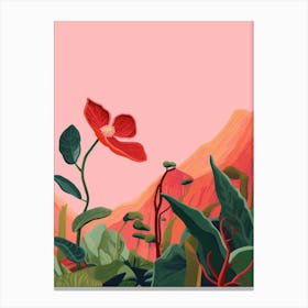 Boho Wildflower Painting Prairie Trillium 3 Canvas Print