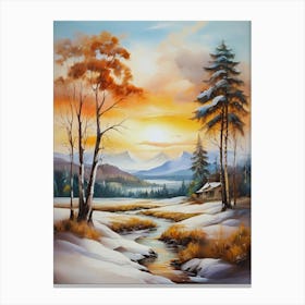 Winter Sunset 14 Canvas Print