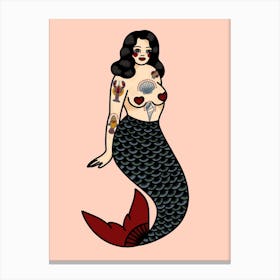 Mermaid Pin Up Canvas Print