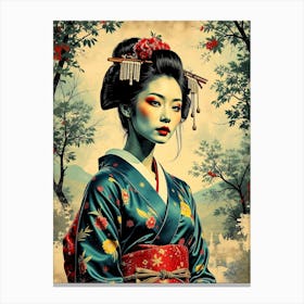 Geisha Portrait Canvas Print