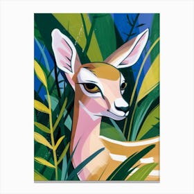 Deer In The Jungle Canvas Print