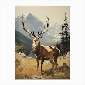 Stag In The Mountains Canvas Print
