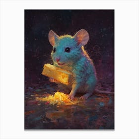 Mouse Eating Cheese Canvas Print