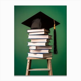 Graduation Hat On A Ladder Canvas Print