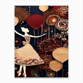 Collage Balloon Girl Canvas Print