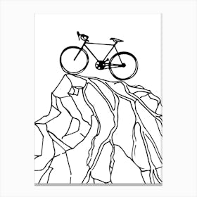 Mountain Bike Minimalist Line Art Monoline Illustration Canvas Print
