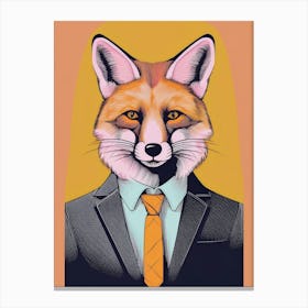 Fox In A Suit Canvas Print