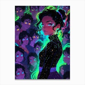 Girl In Space 2 Canvas Print
