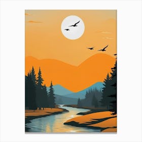 Sunset In The Mountains 5 Canvas Print