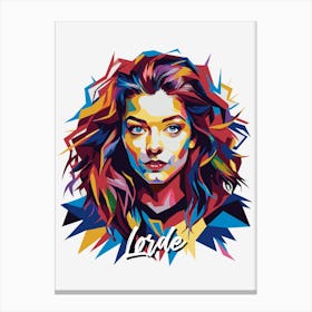 Lorde 03 Portrait Music Icon Style WPAP Pop Art Canvas Print