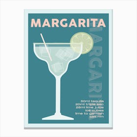 Teal Margarita Cocktail Canvas Print