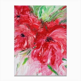Red Peonies Painting Canvas Print