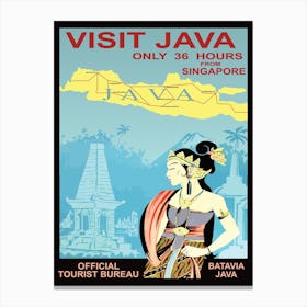 Java, Woman In Traditional Costume Canvas Print