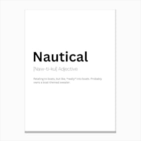 Nautical Definition Meaning Canvas Print