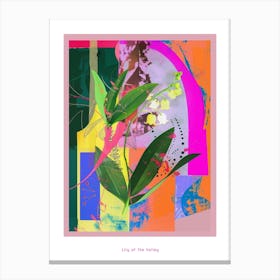 Lily Of The Valley 3 Neon Flower Collage Poster Canvas Print