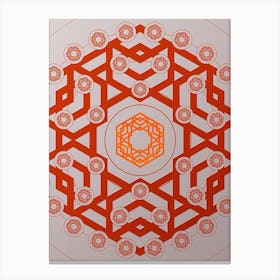 Geometric Abstract Glyph Circle Array in Tomato Red n.0063 Canvas Print