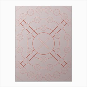 Geometric Abstract Glyph Circle Array in Tomato Red n.0268 Canvas Print