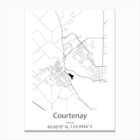 Courtenay,Canada Minimalist Map Canvas Print