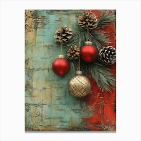 Intage Christmas Mixed Media 5 Canvas Print