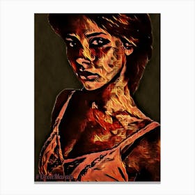 Woman In Flames 3 Canvas Print