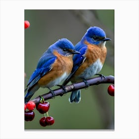 Eastern Bluebird-Reimagined 13 Canvas Print