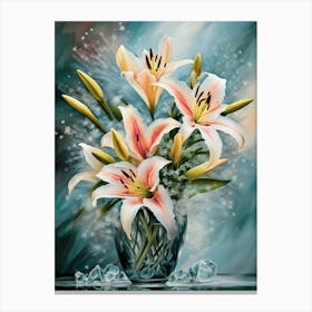 Lilies In A Vase - AI Canvas Print