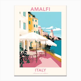 Amalfi, Italy, Flat Pastels Tones Illustration 3 Poster Canvas Print