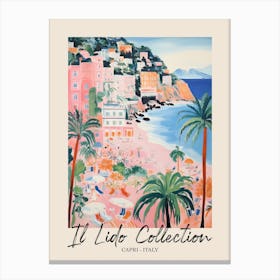 Capri   Italy Il Lido Collection Beach Club Poster 2 Canvas Print