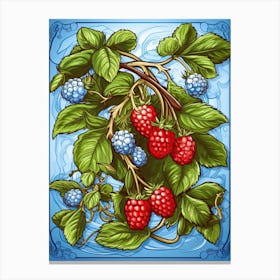 Raspberries Illustration 2 Canvas Print