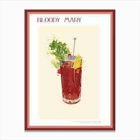 Bloody Mary Cocktail Splatter print Canvas Print