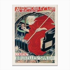 Automobile Club Belgique, Course Bruxelles – Spa (1898) Canvas Print
