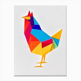 Rooster 2 Origami Bird Canvas Print