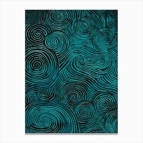 Swirls Teal Canvas Print