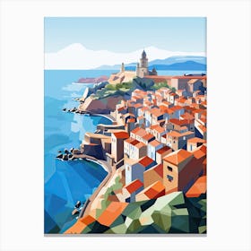 Collioure, France, Geometric Illustration 2 Canvas Print