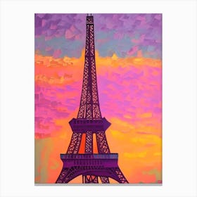 Sunset over the Eiffel Tower Canvas Print