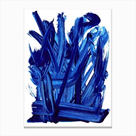 Blue Brushstrokes. Modern painting Canvas Print